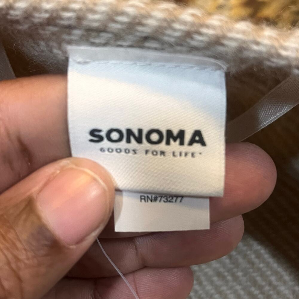 NWT Sonoma Wrap Shawl Cape Cream Blue One Size Long - Picture 4 of 7